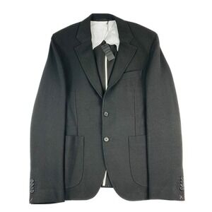 JOSEPH Black Techno Pique Woven Polyester Blend Unstructured Blazer 38R‎ NWT